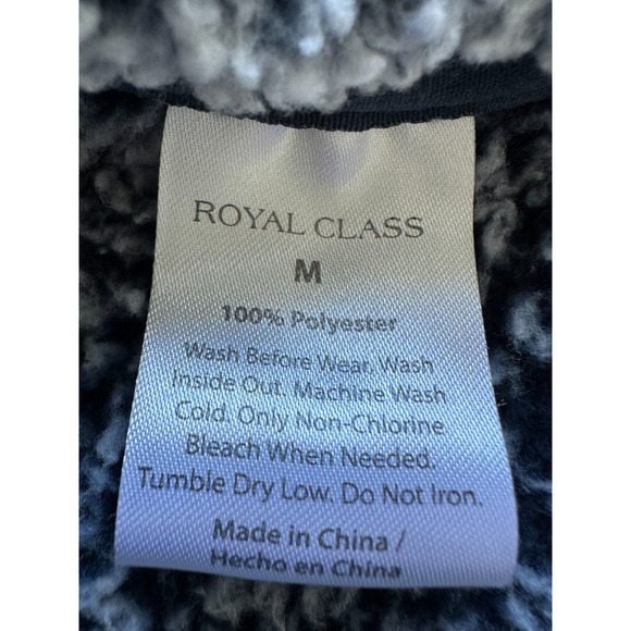 Royal Class Size M Sherpa Fleece Soft 1/4 Zip Gray Pull Over Sweater - Picture 8 of 8